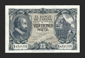 ESTADO ESPAÑOL 25 PESETAS 1940 SERIE E