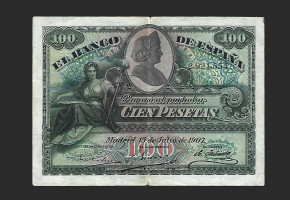 ALFONSO XIII, 100 pesetas 1907