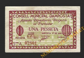 AMPOSTA (Tarragona), 1 Pesseta 01-06-1937