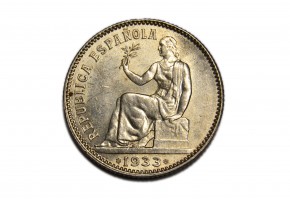 SEGUNDA REPUBLICA, 1 Peseta 1933 * 3-4