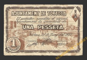 TORTOSA (Tarragona) 1 pesseta 20 de juny del 1937